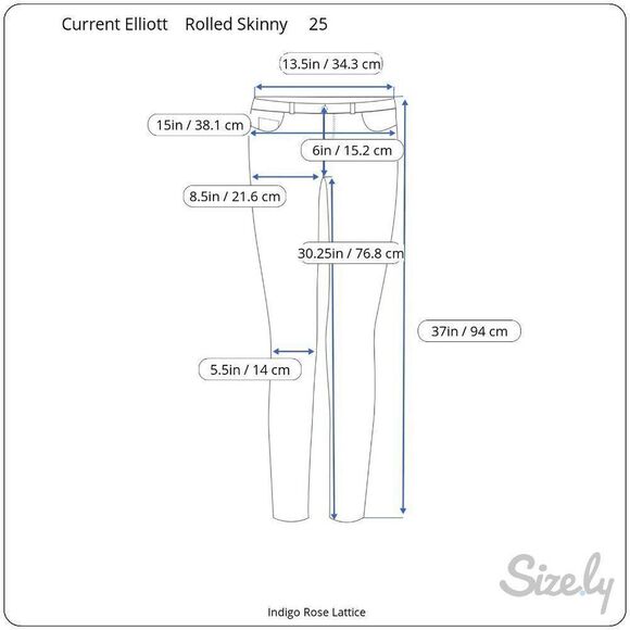 Current Elliott Rolled Skinny Jeans in Indigo Rose Lattice - Picture 11 of 12